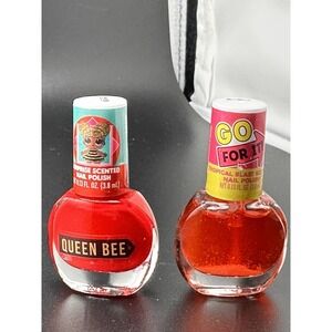 LOL NAIL POLISH Queen Bee Scented Red Tropical Blast Glitter Lot Of 2 SEALED